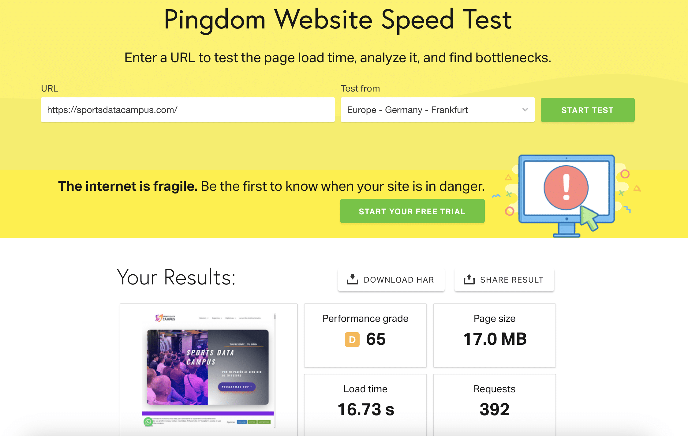 El tiempo de carga del almacenamiento antes de cambiar a Kinsta es superior a 12 segundos.