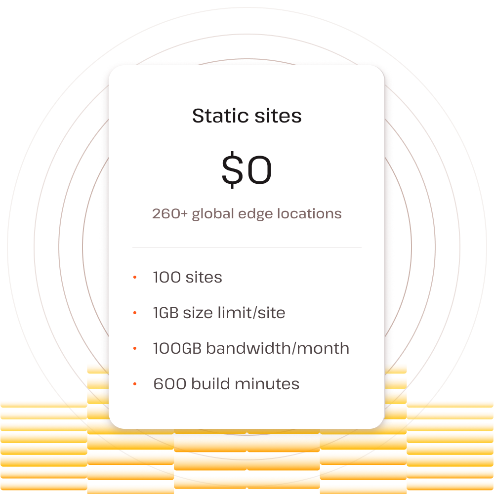 Static sites are free forever *with fair use policy limits